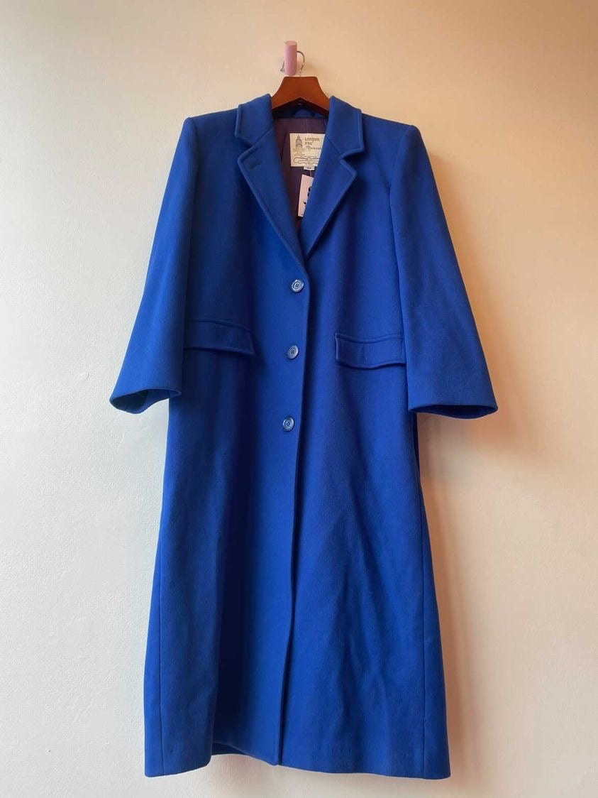 Wool Cobalt Blue Lined Coat