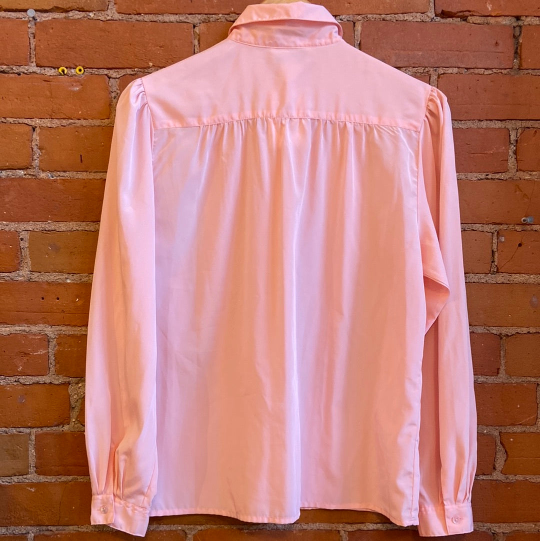 Baby Pink Pleated Poly Blouse