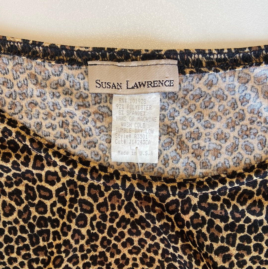 Susan Lawrence 90s Leopard Print Top