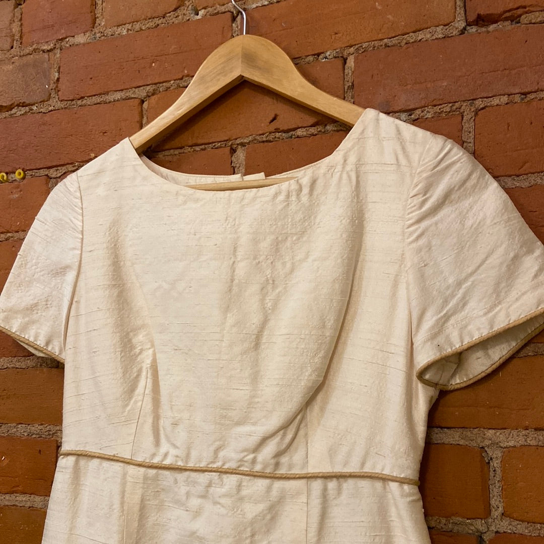 60’s Cream Raw Silk Dress