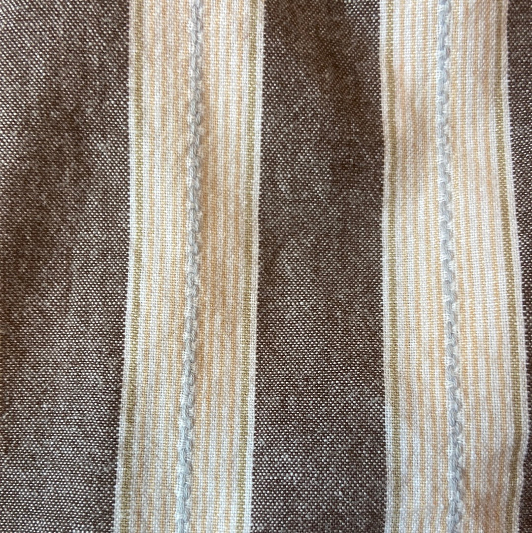 Brown Striped Y2K Button-Down Shirt