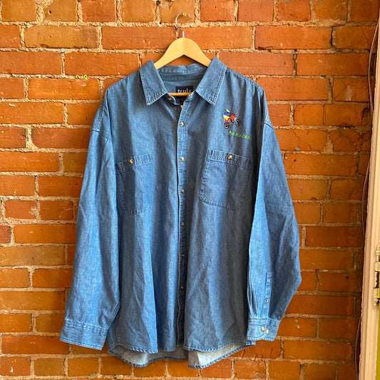 1990s Denim Kawasaki Button Down