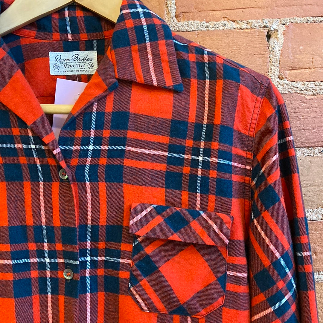 Red Plaid Button-Up