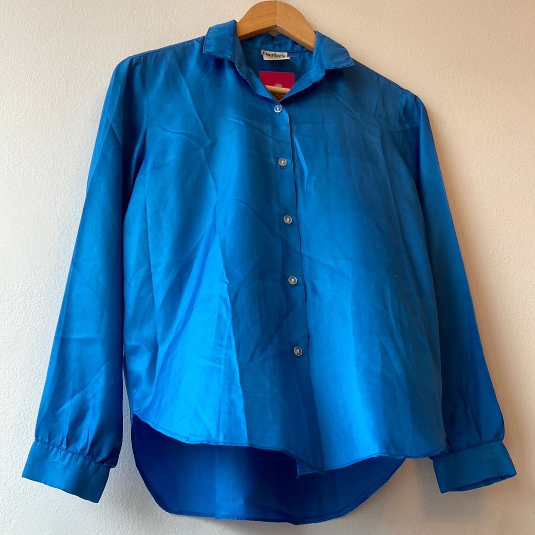 1970s Darby Bright Blue Button-Up Shirt