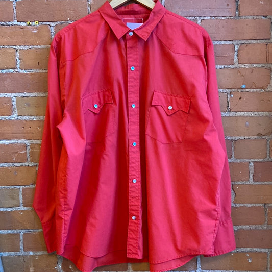 Cherry Red Pearl Snap Western Shirt