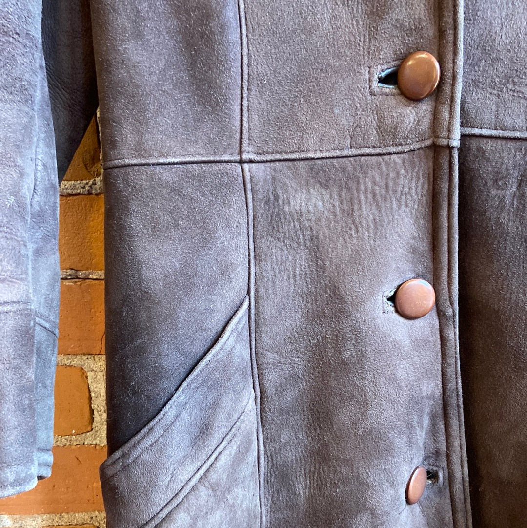 Long Brown Glastonbury Shearling Coat