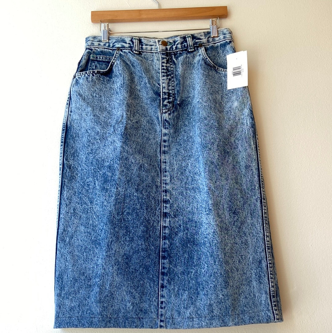 1980s Acid Wash Denim Skirt
