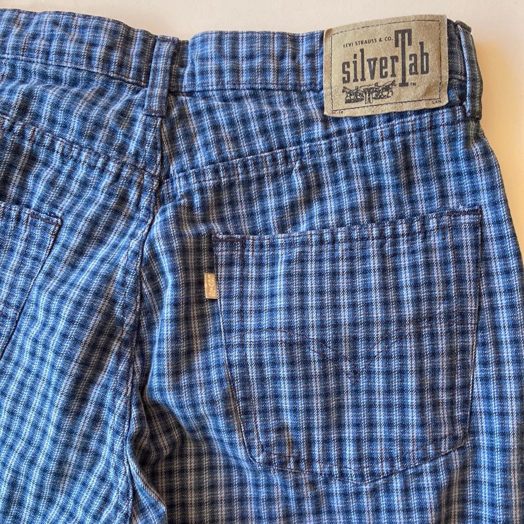 Levi's Silvertab Blue Plaid Button-Fly Pants