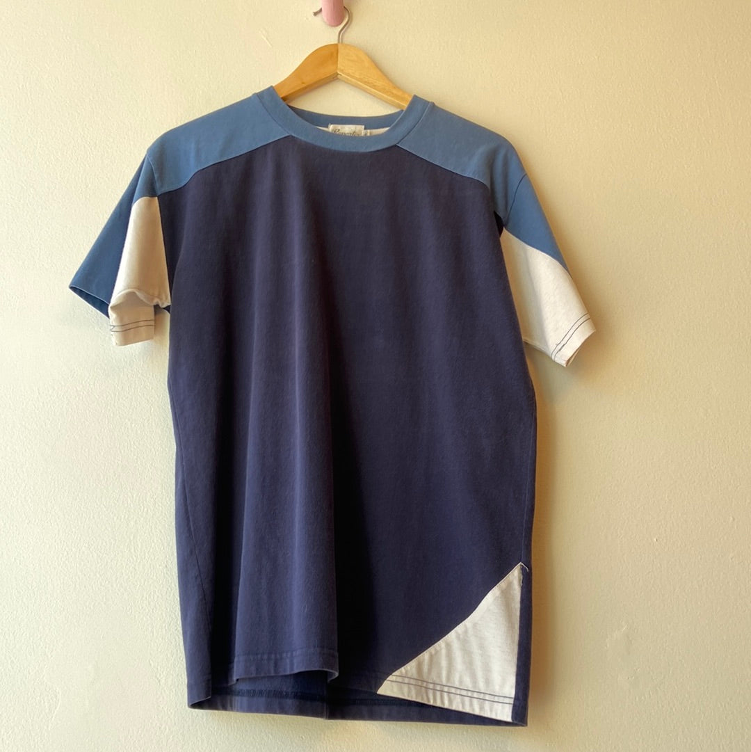 Blue Colour block T-Shirt