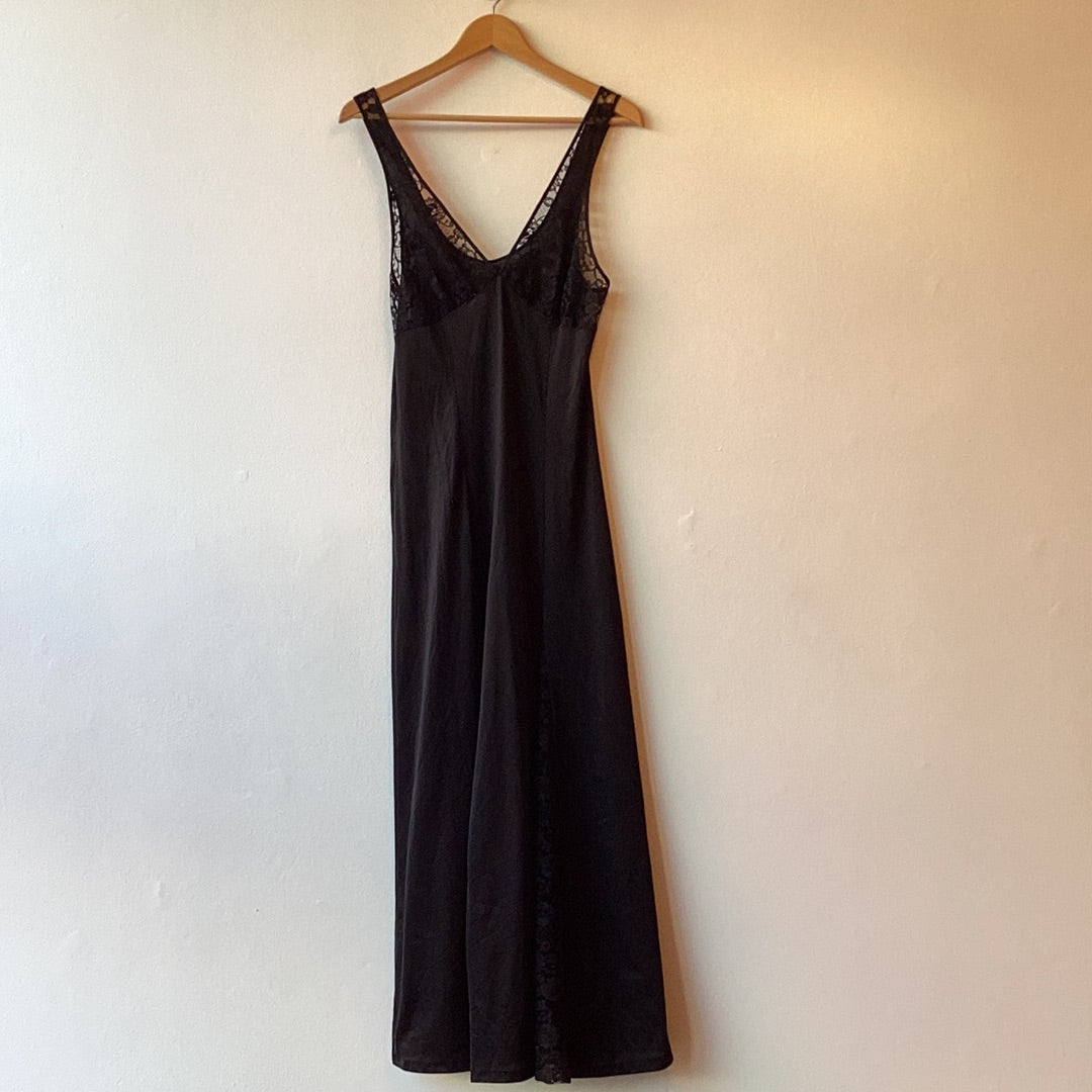 Black Maxi Lace Slip Dress