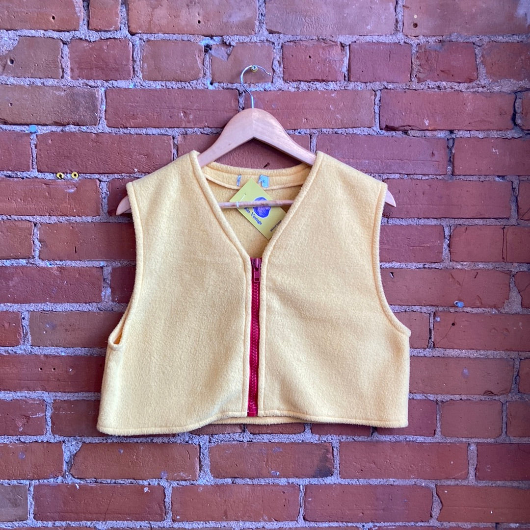 1990s Fleece Cropped Ketchup & Mustard Vest