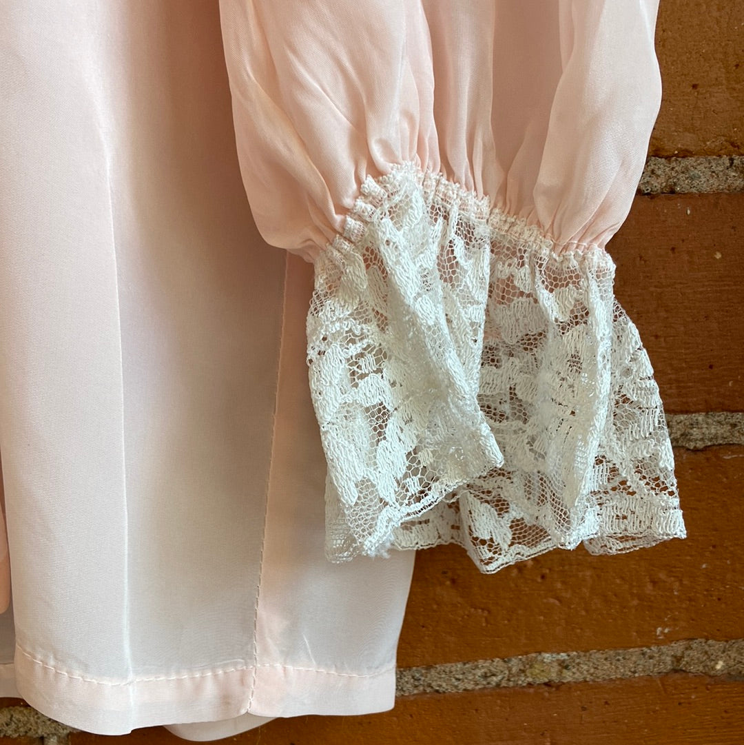 Baby Pink Tie-Front Bed Jacket