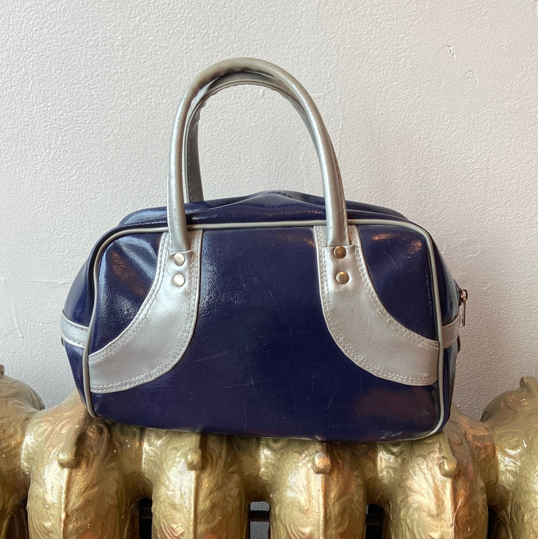 Navy & Silver Mini Athletic Bag