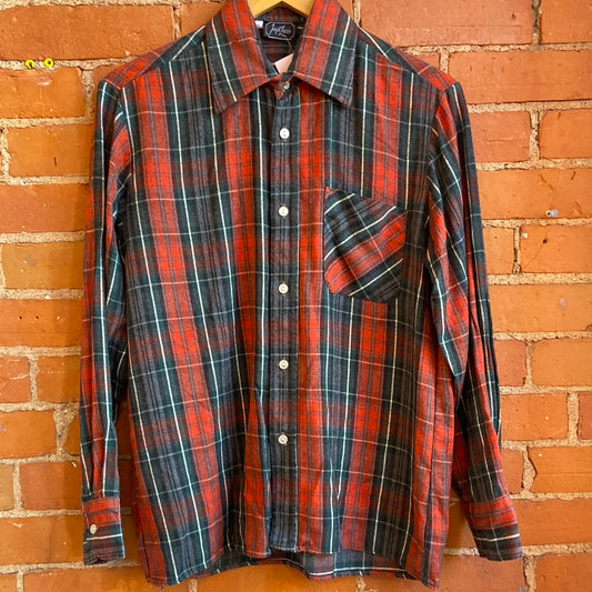 Red & Green Plaid Flannel Shirt