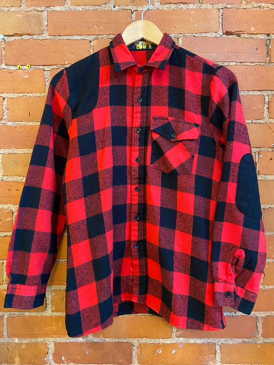 Red Buffalo Plaid Button-Up With Elbow Patches