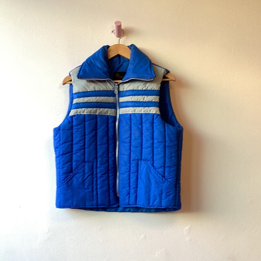 70’s Blue Striped Puffer Vest