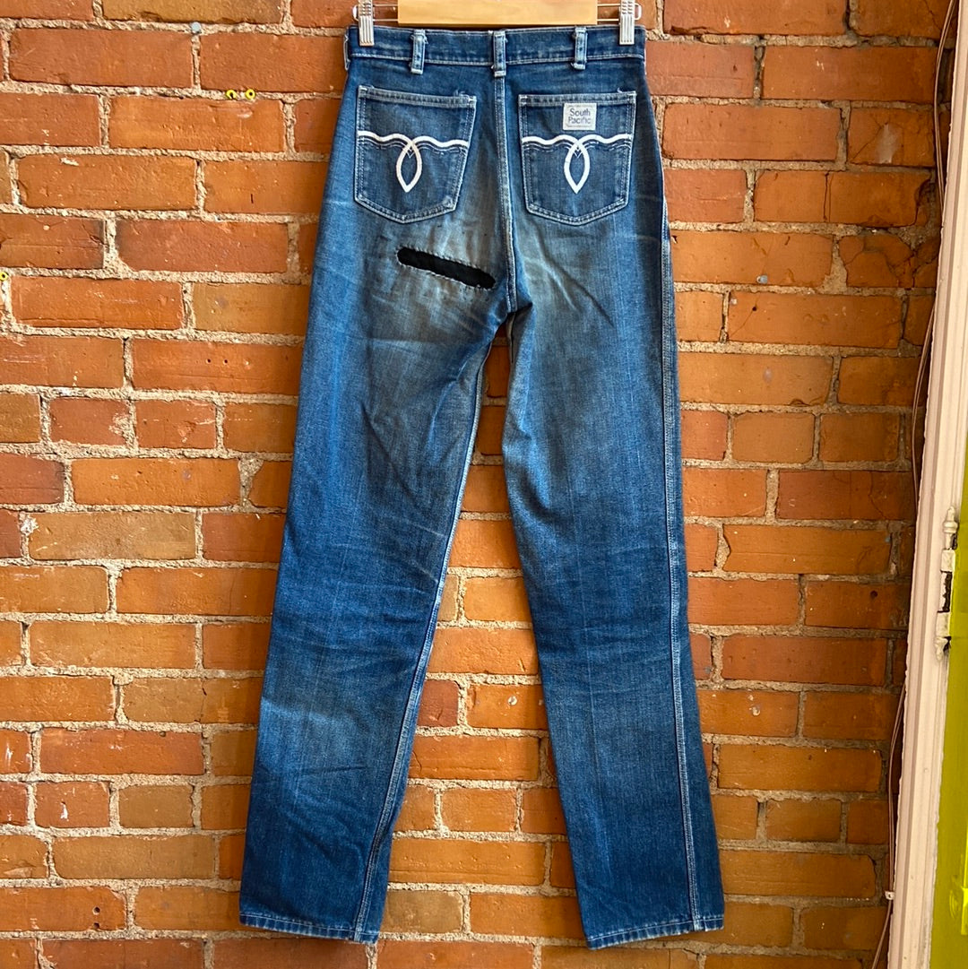 1970s Jeans with Visible Mend