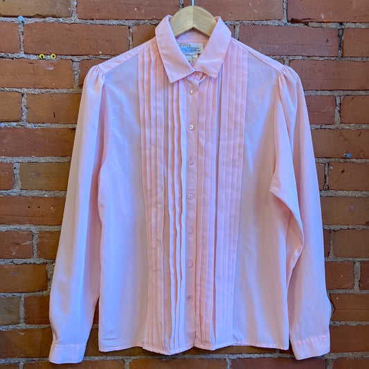 Baby Pink Pleated Poly Blouse