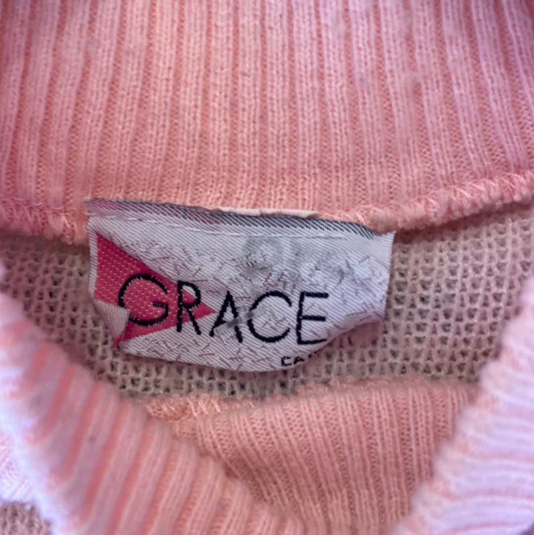 Grace 1980s Baby Pink Snowflake Sweater