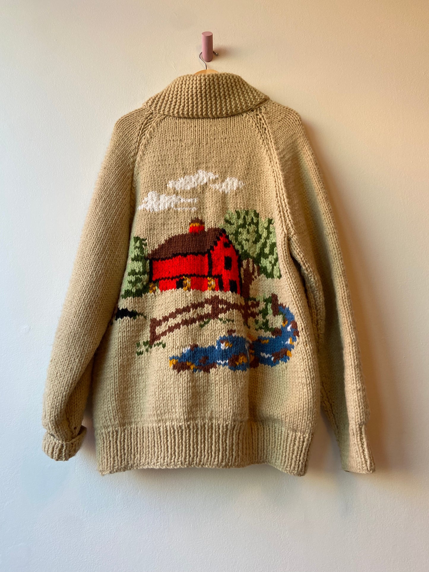 House Print Cowichan Zip Up Sweater